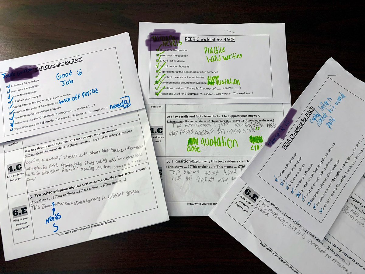 sarahmandella's tweet photo. Way to go @TylishaJonesELA for encouraging the practice of peer review with your 6th graders! @KMS_Panthers https://t.co/agHKPXZMm7