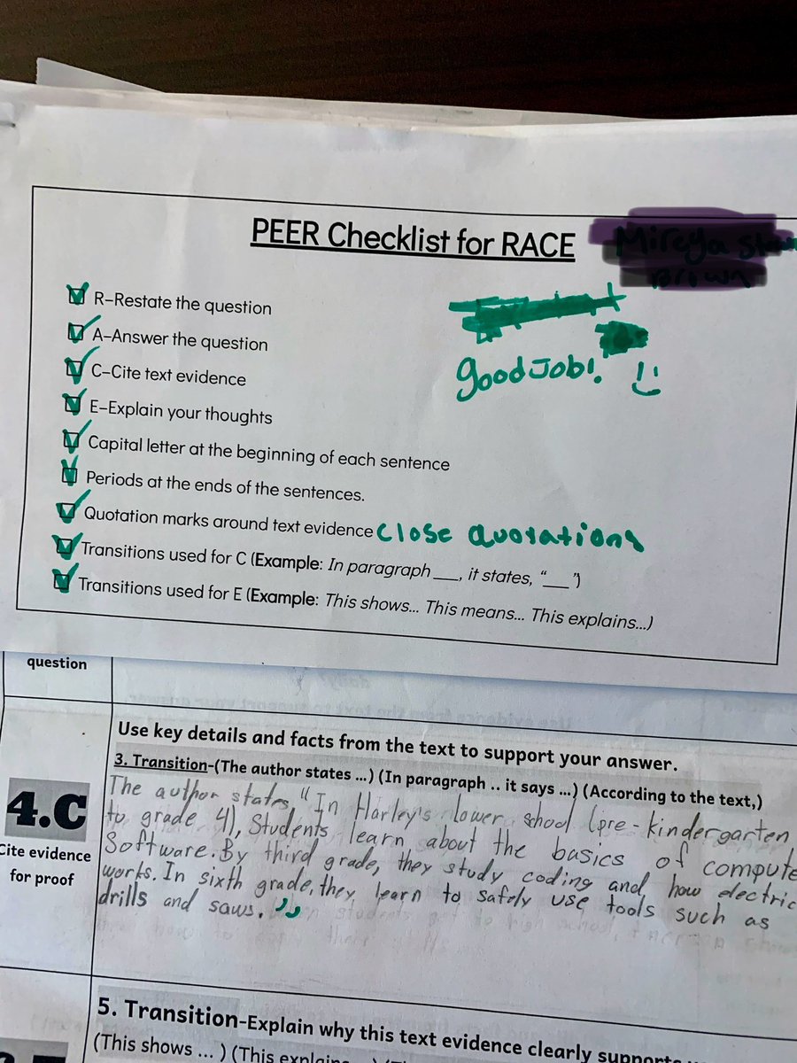 sarahmandella's tweet photo. Way to go @TylishaJonesELA for encouraging the practice of peer review with your 6th graders! @KMS_Panthers https://t.co/agHKPXZMm7
