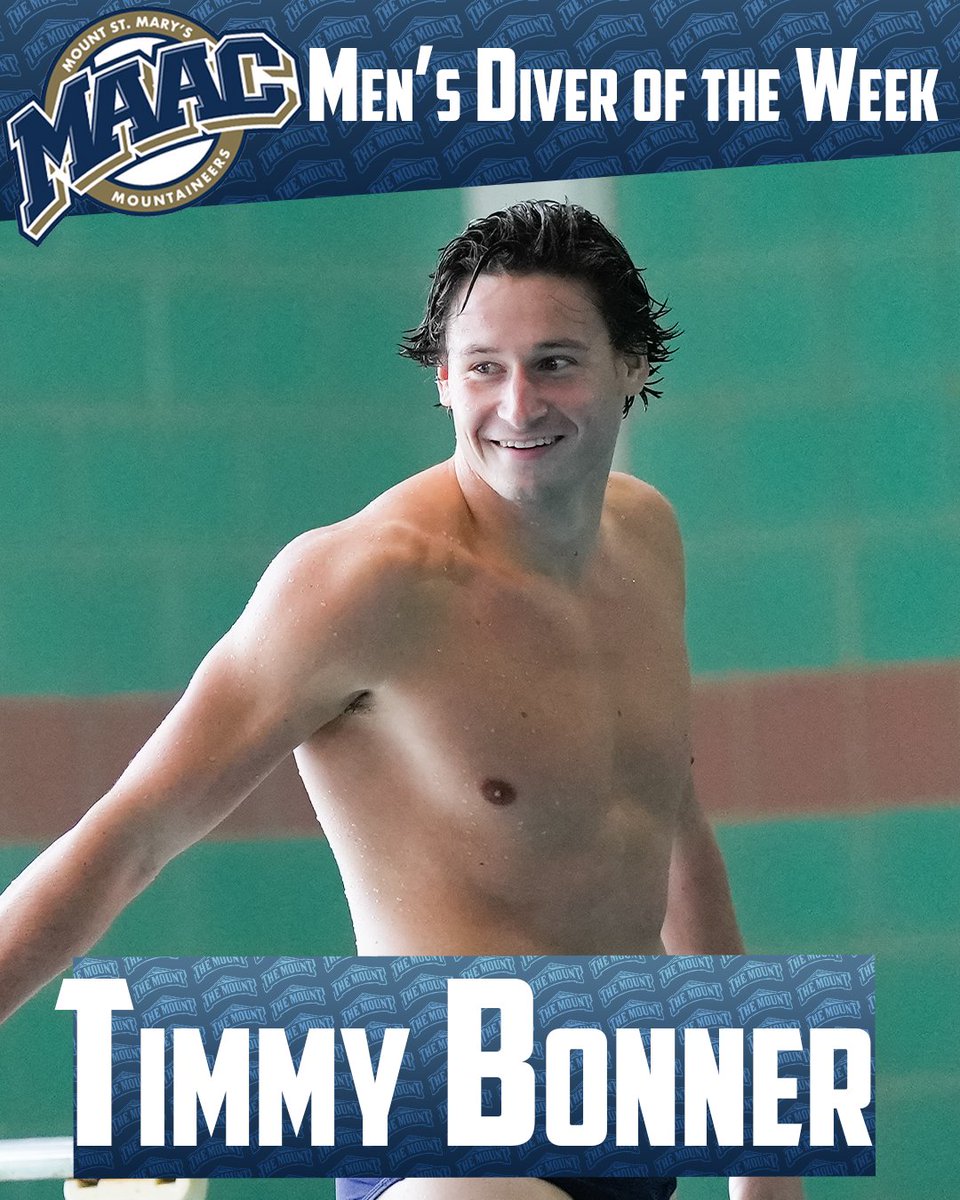 Congratulations to Timmy Bonner for being the MAAC Men's Diver of the Week! #GoMount