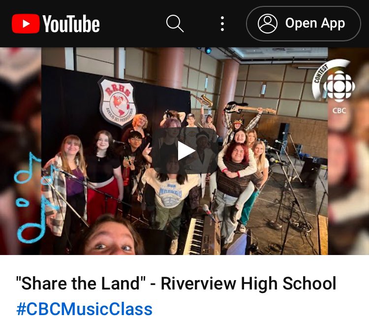 Congrats to RHS for advancing to the NATIONAL TOP 10 in their category for the #CbcMusicClass challenge! They are the only Atlantic Canadians in their group!!! Check out their performance of ‘Share the Land’ by the Guess Who: youtube.com/watch?v=4OX4CZ…  So PROUD of you all 🎸🎤🥁🎶