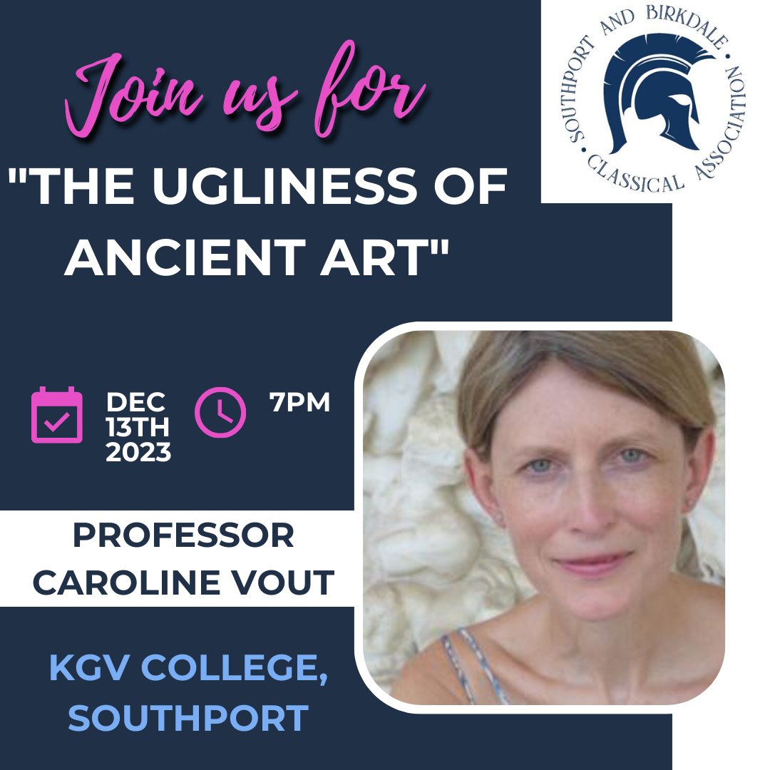 Southport and Birkdale Classical Association (@sandbclassics) on Twitter photo Join us next week when Professor Carrie Vout from <a href="/CamClassics/">Classics@Cambridge</a> looks at the uglier side of Greek art. Doors open <a href="/kgvsixthform/">KGV Sixth Form College</a> at 6.15pm for a 7pm start and refreshments, raffle and book stall are all available beforehand. See you there! @ClassicalAssoc Join us next week when Professor Carrie Vout from <a href="/CamClassics/">Classics@Cambridge</a> looks at the uglier side of Greek art. Doors open <a href="/kgvsixthform/">KGV Sixth Form College</a> at 6.15pm for a 7pm start and refreshments, raffle and book stall are all available beforehand. See you there! @ClassicalAssoc