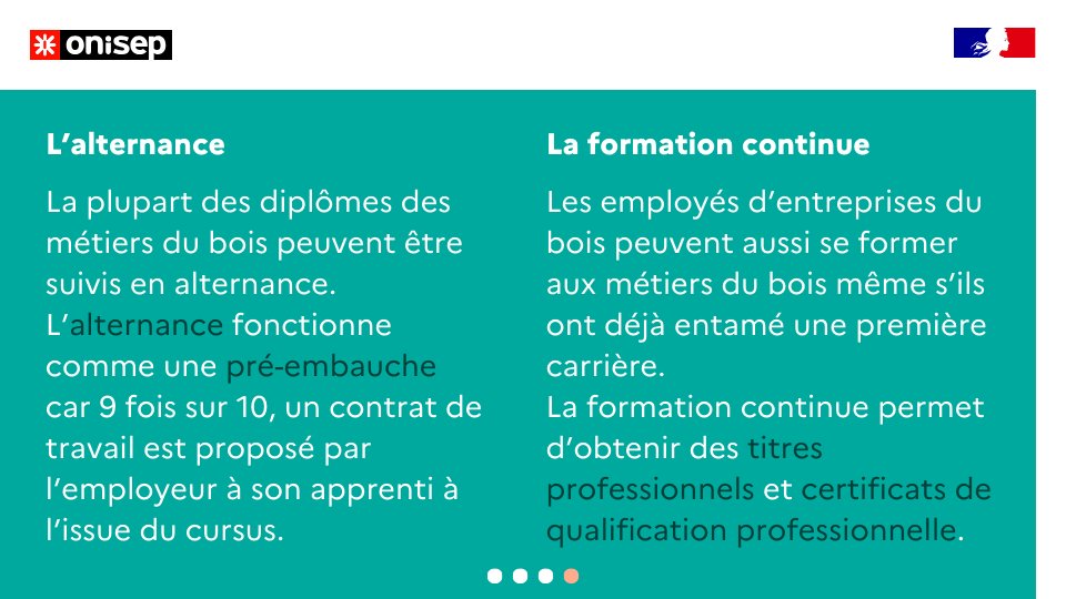 Onisep's tweet photo. 🌳 Le #bois est partout, il sert à se chauffer, construire et aménager.
🌲 Il existe + de 50 #métiers du bois.
🍃 Pour les #formations, la réponse est en images ! 
🌱 "Les métiers du bois", en partenariat  #Codifab &amp; @France bois forêt 👉https://t.co/Cc7PvE5yMR
#orientation https://t.co/xikzJrPrBy