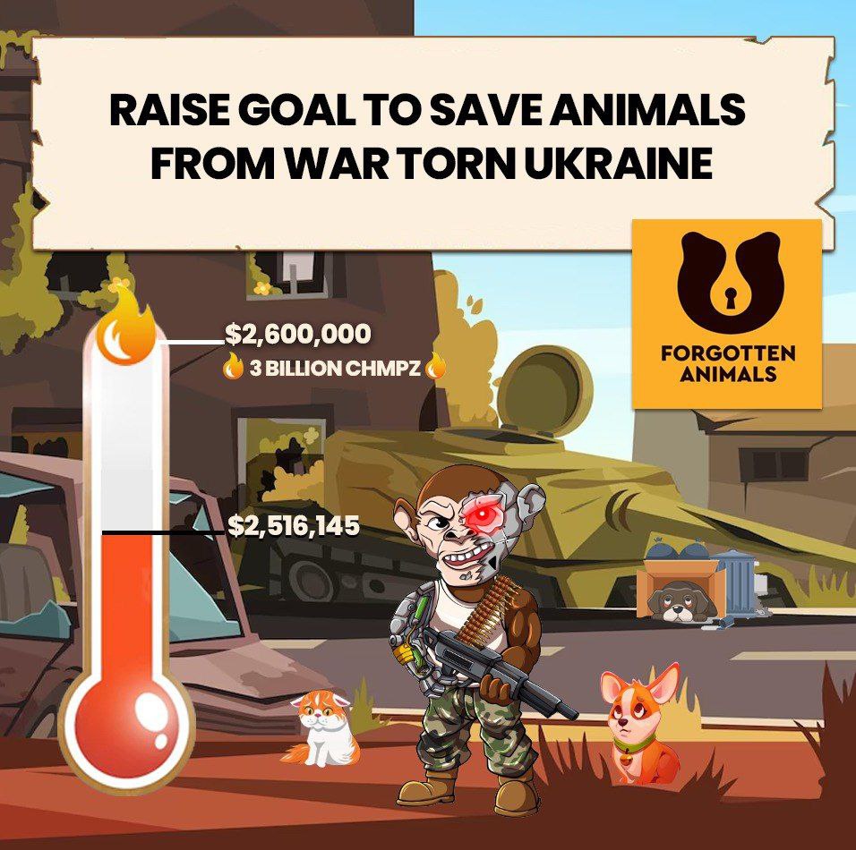 ONLY 🚨4 DAYS🚨 BEFORE THE PRESALE ENDS! Chimpzee is going to help save animals again that have been left behind, or forgotten in worn torn Ukraine. Our donation will help neuter hundreds of cats and dogs, abandoned in Ukraine. ➡️ We will also burn 🔥3 Billion tokens!🔥 Take…