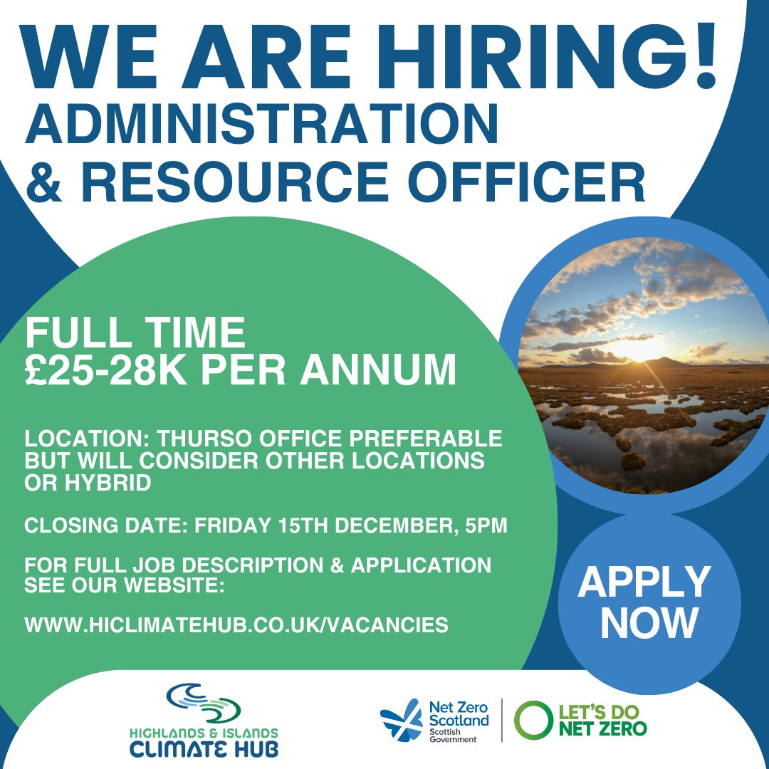 2 DAYS LEFT TO APPLY! Join our Team! Are you a super administrator & organiser? We would love to hear from you! Applications open now, closing date Friday 15th December, 5pm. APPLY NOW: hiclimatehub.co.uk/vacancies