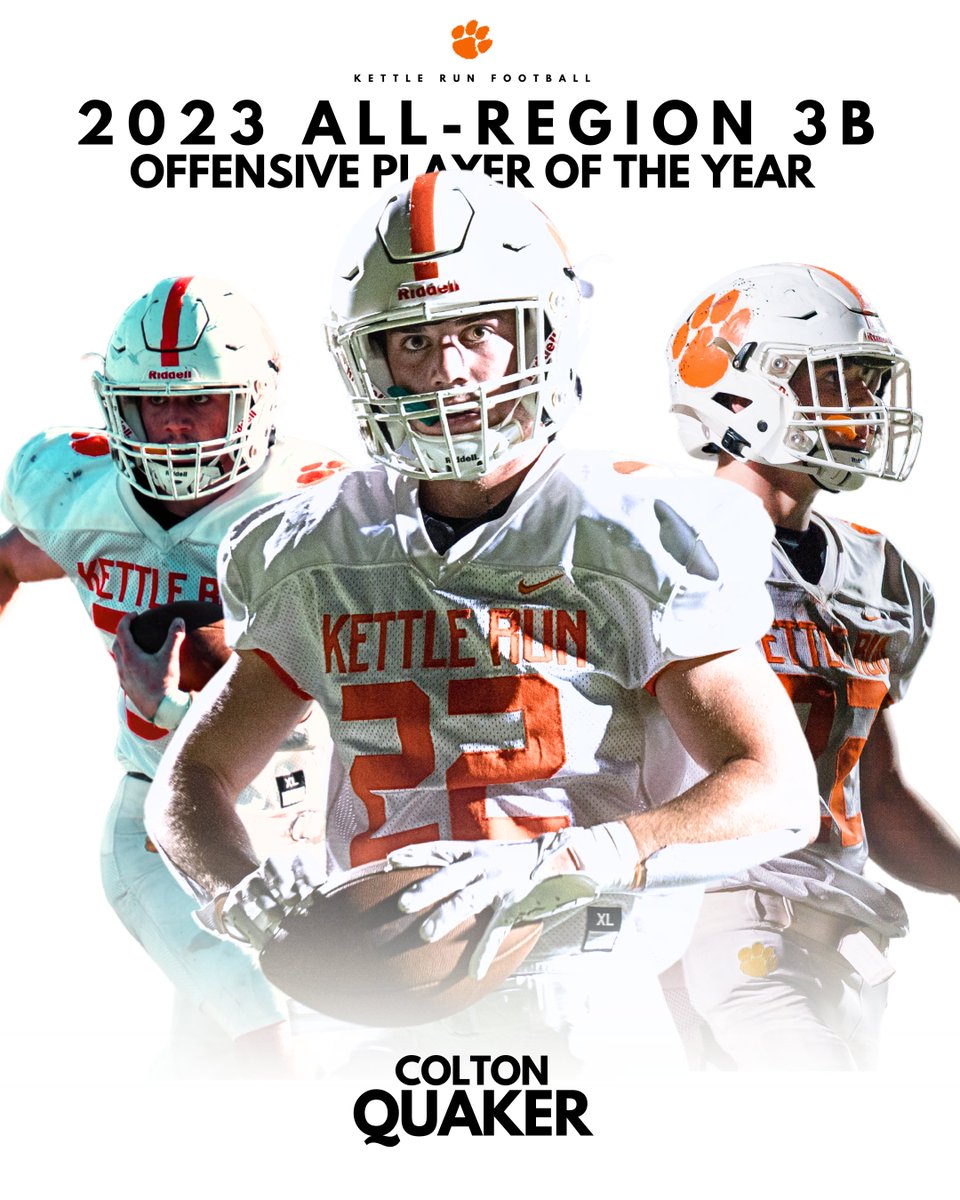 KettleRunFB's tweet image. Congratulations to 2025 RB Colton Quaker (@Colton_Quaker) for being recognized as the 2023 All-Region 3B offensive player of the year!

#RollCougs 
#FindAWay