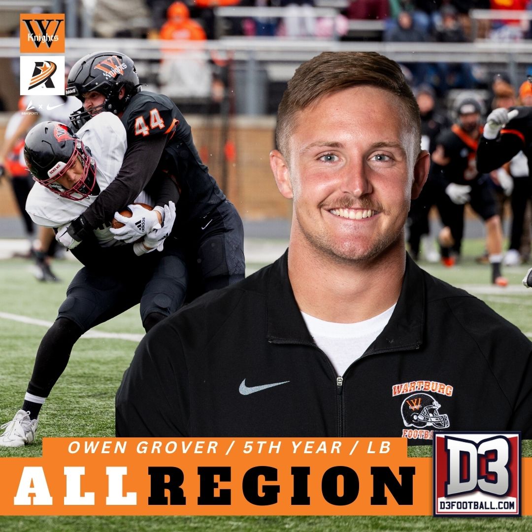 D3football.com All-Region awards announced! 🏅

Owen Grover repeats as Regional Defensive MVP, school-record 10 named All-Region! 

Wartburg's honorees in this 🧵

Owen Grover: First-team (defense)