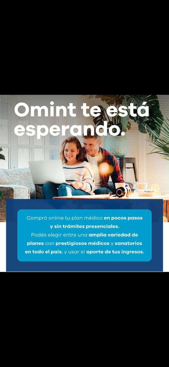 OmintMedicina's tweet photo. Omint siempre es la mejor opción, tenemos planes hasta con 25% de descuento. Te ofrezco planes que se adaptan a vos seas:
✔️Monotributista
✔️Empleado en relación de depend.
✔️Particular
✔️Y si son mas de 3 resp. inscripto o monotributista se les puede hacer hasta un 40% de desc. https://t.co/v8GFczCSIT