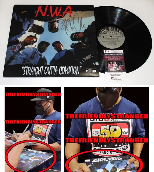 We've Added Some ICE CUBE Signed 'NWA' VINYL ALBUMS w/ EXACT PROOF + JSA COA's.
Available Here: shorturl.at/vBEV1

#IceCube #NWA #StraightOuttaCompton #DrDre #EazyE #MCRen #DjYella #FuckThaPolice #ExpressYourself #Autographs