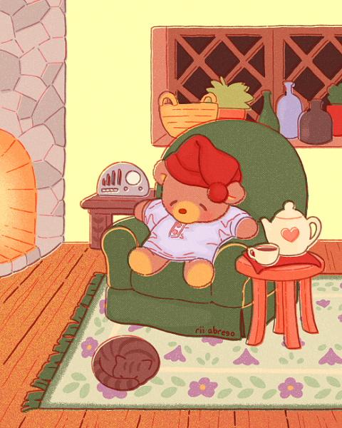 「sleepytime (wallpaper set below!)」|rii abregoのイラスト