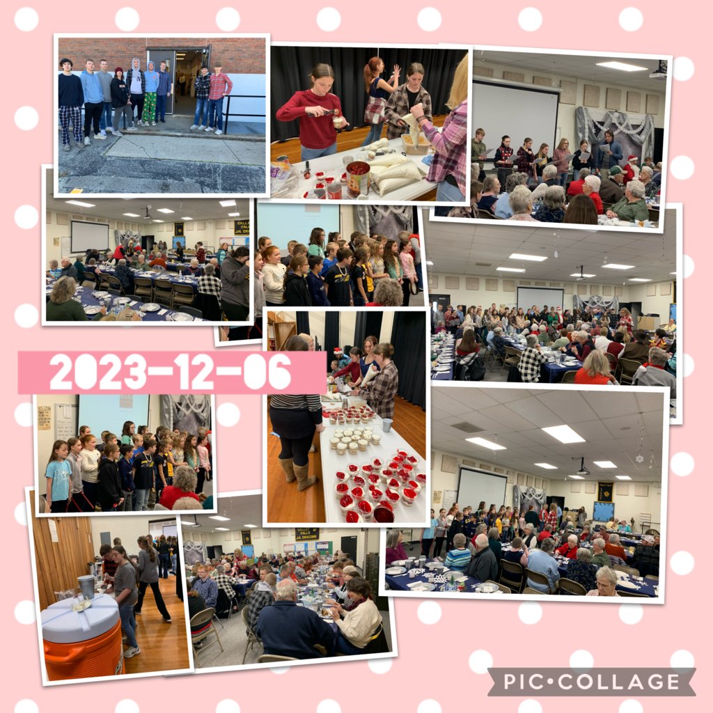 Culinary classes hosted their annual Senior Citizen dinner today serving over 60 meals, with help from various groups across the buildings. To include NHS, HS and Elementary Music, Journalism, and Graphic Design among others. Great job to all students, staff, and volunteers!