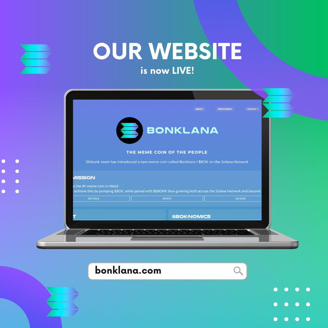 The official Website is now live! 🚀
Check it out 👉 bonklana.com

Don't miss out on the upcoming $BOK air-drop 🪂 and launch 🚀
1️⃣Like, Comment, Bookmark &amp; RT this tweet!
2️⃣Follow <a href="/SHIBONKSOL/">SHIBONK $SBONK</a> &amp; <a href="/Bonklana/">BONKLANA - $BOK</a>
3️⃣Comment your $SOL address👇
