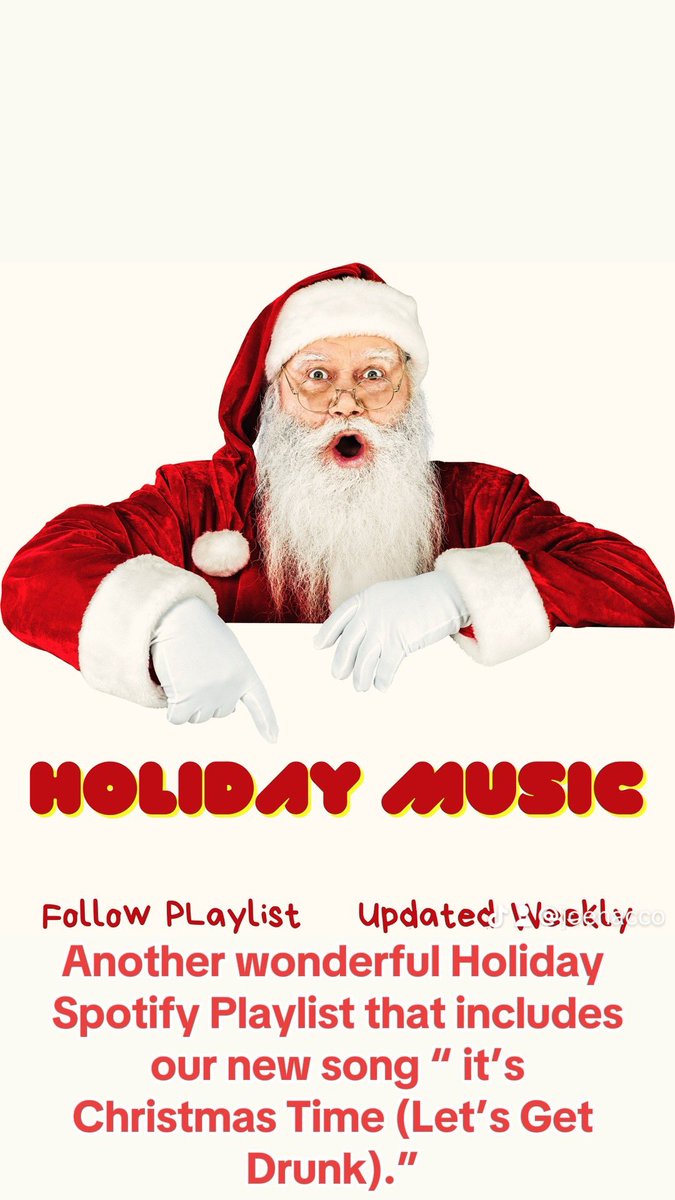 Another wonderful Holiday Spotify Playlist that includes our new song “ it’s Christmas Time (Let’s Get Drunk).” open.spotify.com/playlist/6kbHD…