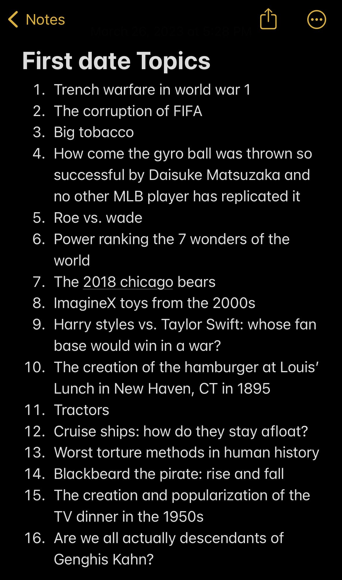 Riley Collins on X: “This list of topics for a first date secured 