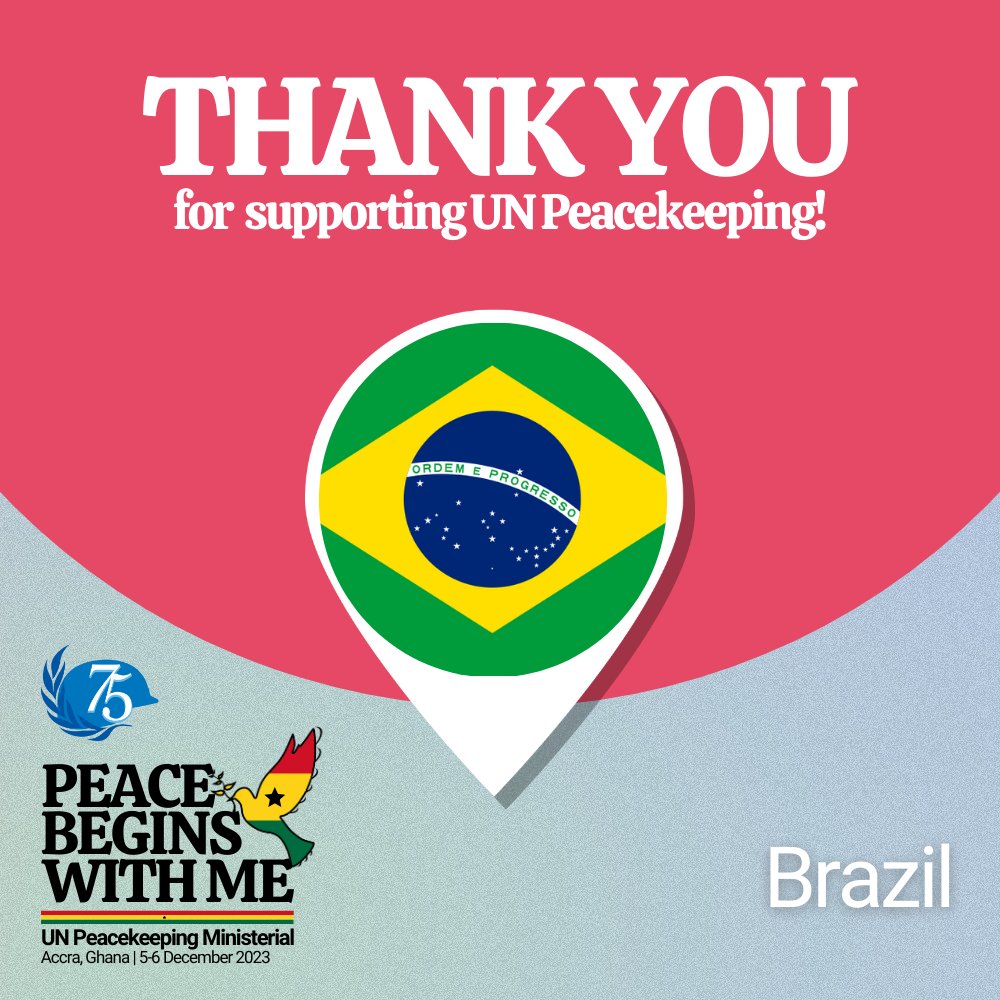 Brazil pledged training to strengthen peacekeeping capabilities, including courses on engineering, environmental & renewable energy management, military river patrolling units, peacekeeping intelligence, protection of civilians, mine action & women in peace ops. #PKMinisterial