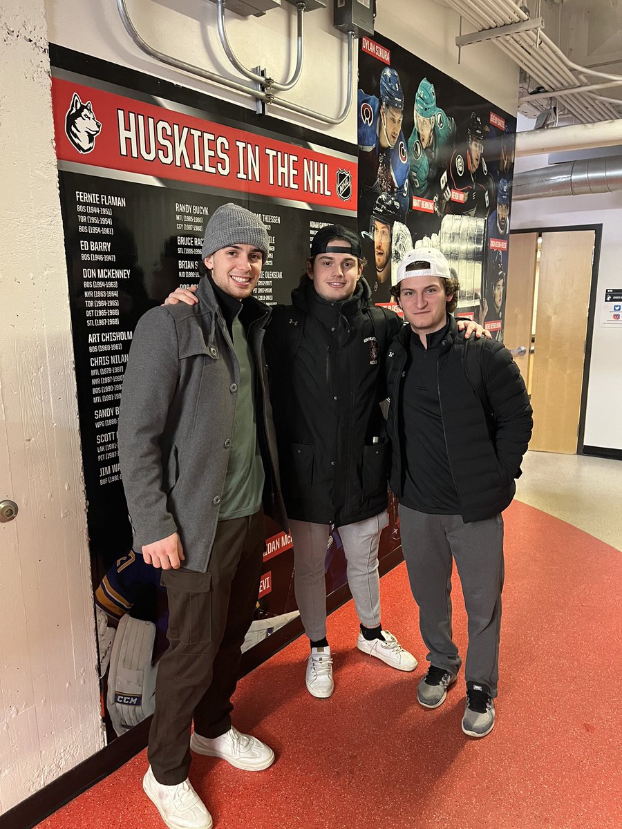 Northeastern Men’s Hockey (@gonumhockey) on Twitter photo Thought we heard there was a goat sighting in Matthews!
Always great to see you, Dev 😁 Thought we heard there was a goat sighting in Matthews!
Always great to see you, Dev 😁