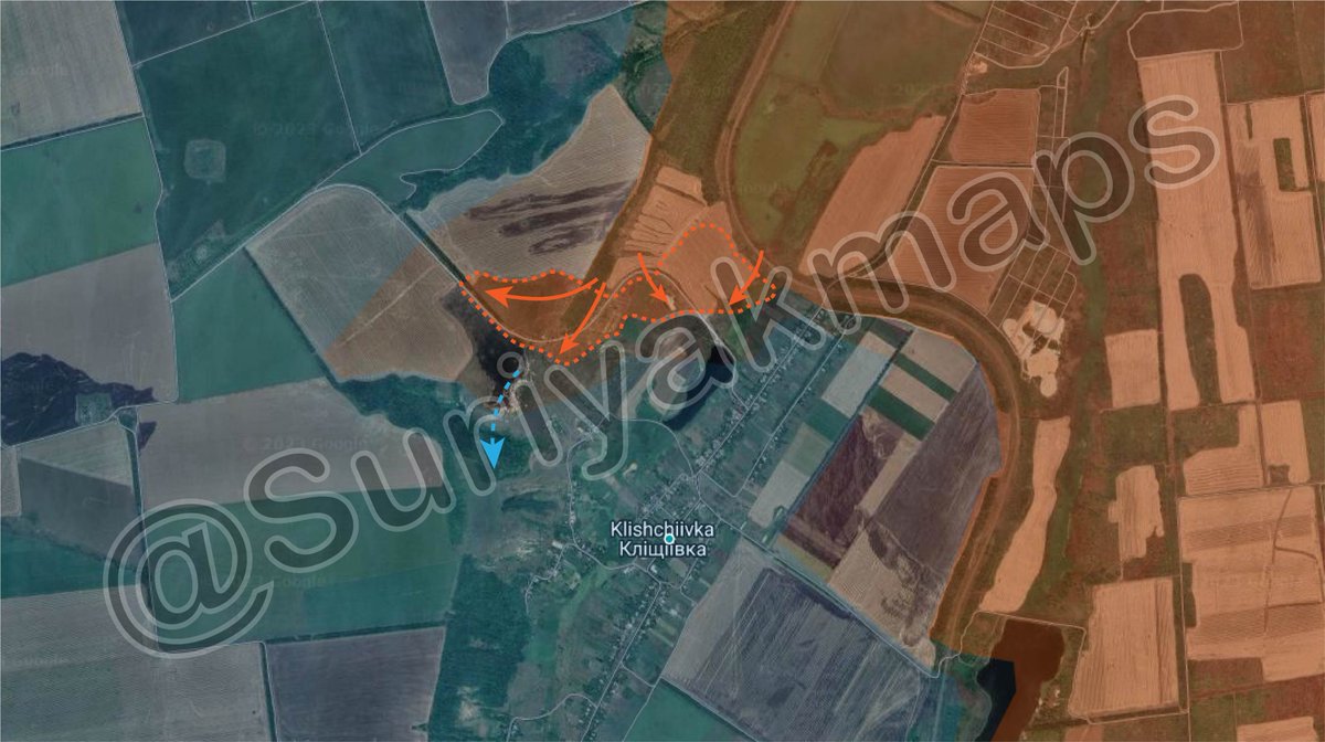 Suriyakmaps's tweet photo. Ukrainian-Russian war. Day 651:
Situation south of Bakhmut: #RussianArmy continue advancing north of Klishchiivka/Кліщіївка and took control over a big section of the strategic defense system.
Map: [ https://t.co/PbmDU9QWpu ]