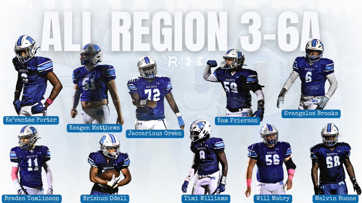 Introducing your Rockvale Football All Region 3-6A Team. 🧵 ⬇️ 

#RocketsUp🚀 // #FAMILY // #ALLIN