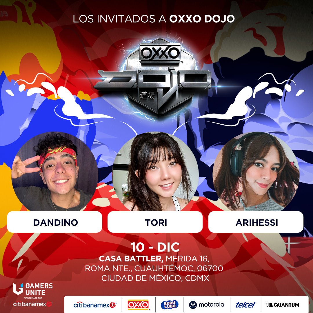 ¡Siguen llegando invitados a #OXXODOJO! 🙌🙌🙌

<a href="/arihessi/">Arihessi🧋</a>, <a href="/CToritori/">T O T O R I</a> y <a href="/El_Dandinoo/">Dandino</a> también estarán en la gran final presencial este próximo 10 de diciembre en CDMX. 🔥🔥🔥
  
Mantente pendiente de nuestras redes sociales para obtener tus boletos. 😉