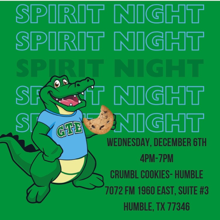 There is still time to get to Crumbl Cookies in Atascocita for our Spirit Night! #GTEVibes