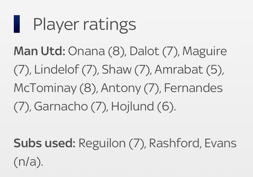 This is from Sky Sports. Lindelof 7 and Amrabat 5. I'm done with humanity.