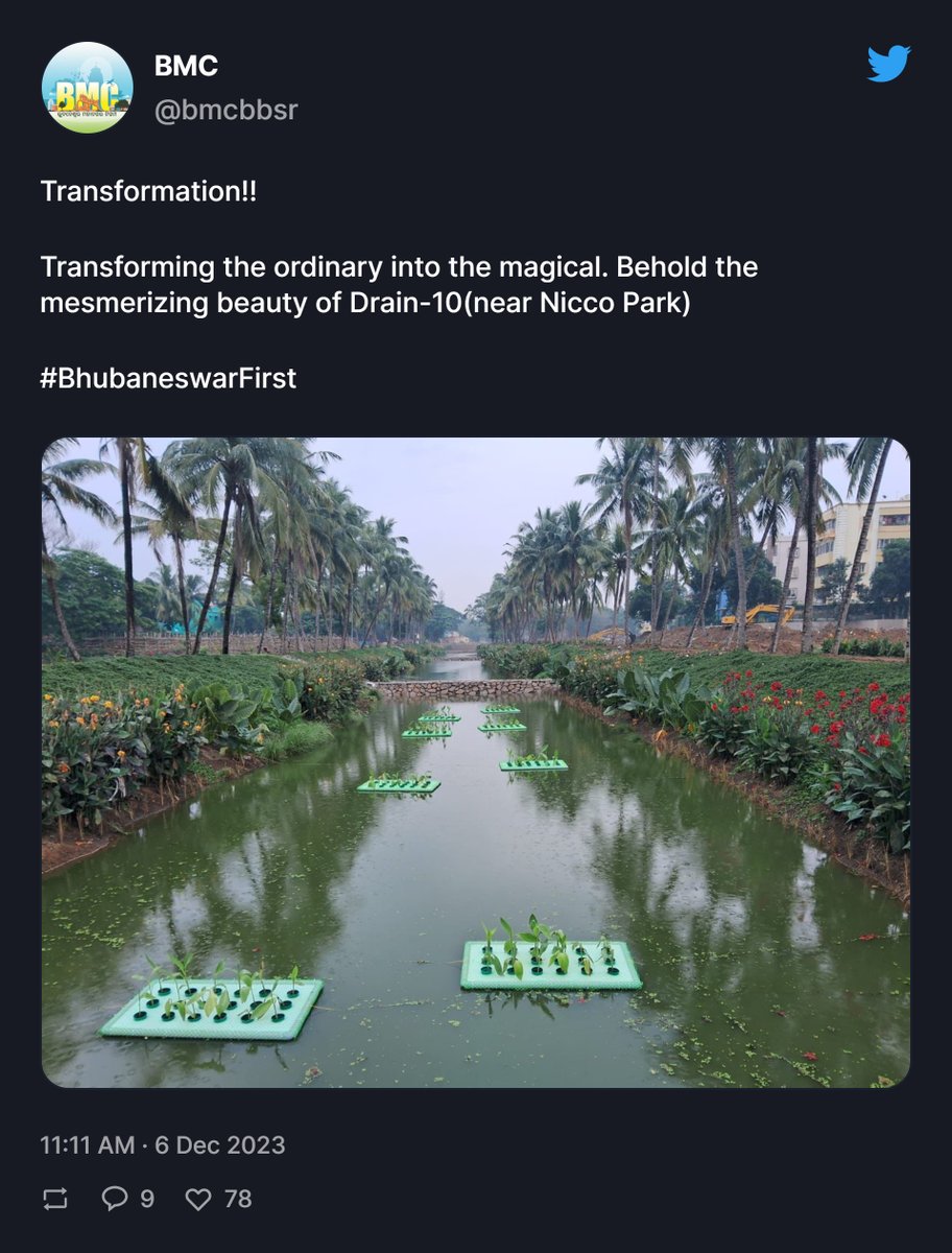 OdiCapitalRegn's tweet photo. I sincerely pray this non energy consuming gravitation/still water nature based natural filtering vegetation trick works which then can be implemented across #Odisha. #BhubaneswarLeads
#BlueGreenInfra #RestorativeCity #TownPlanning #NaturebasedSolutions
https://t.co/Uyjb54m2j8 https://t.co/1fidgBXe3O
