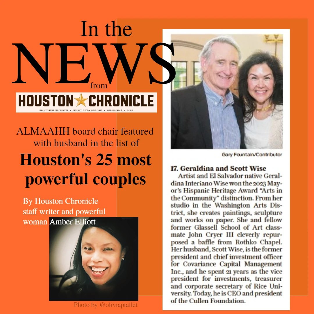 Guess who is on the Houston Chronicle's new list of 'Most Powerful Couples' as #Art Mavens?

Click here for the full story by @amberjelliott bit.ly/48objJ9    @HoustonChronicle @wise_arts #ALMAAHH #media #HoustonChronicle