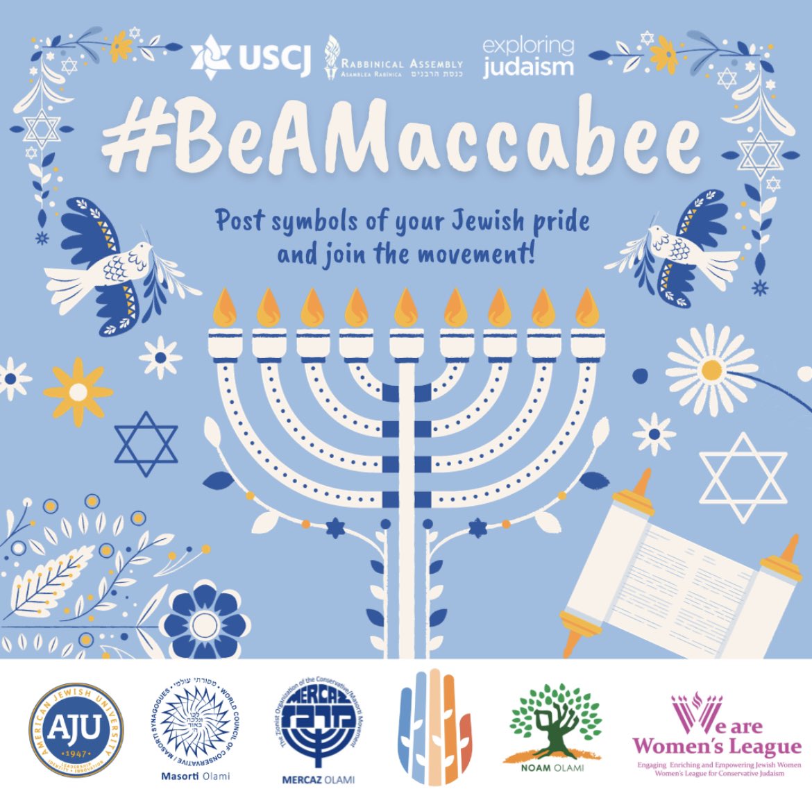 The original story of Hanukkah contains a kaleidoscope of themes & messages. This year, we are focusing on the story of the Maccabees’ resistance to assimilation as a parallel to our modern-day need for Jewish pride.#BeAMaccabee