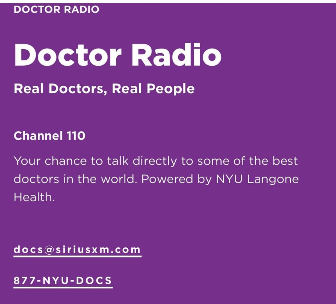 📣📣So excited!! Join me tonight on @SIRIUSXM 110 @NYUDocs Doctor Radio with @Hossein5555  TONIGHT @7PM EST for some highly engaging content on all things #PeyroniesDisease #WomenInUrology #SexMed @IUuro 

Don’t forget to 

📞 In with ❓s!!