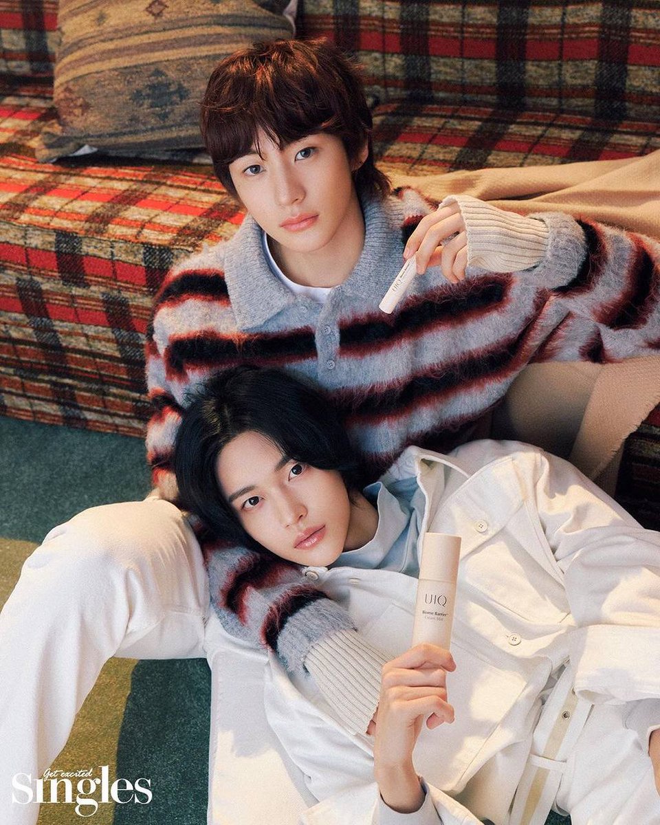 He and Anton effortlessly merge masculinity and elegance, cradling a beauty product in a frame that captures the essence of top-tier models.