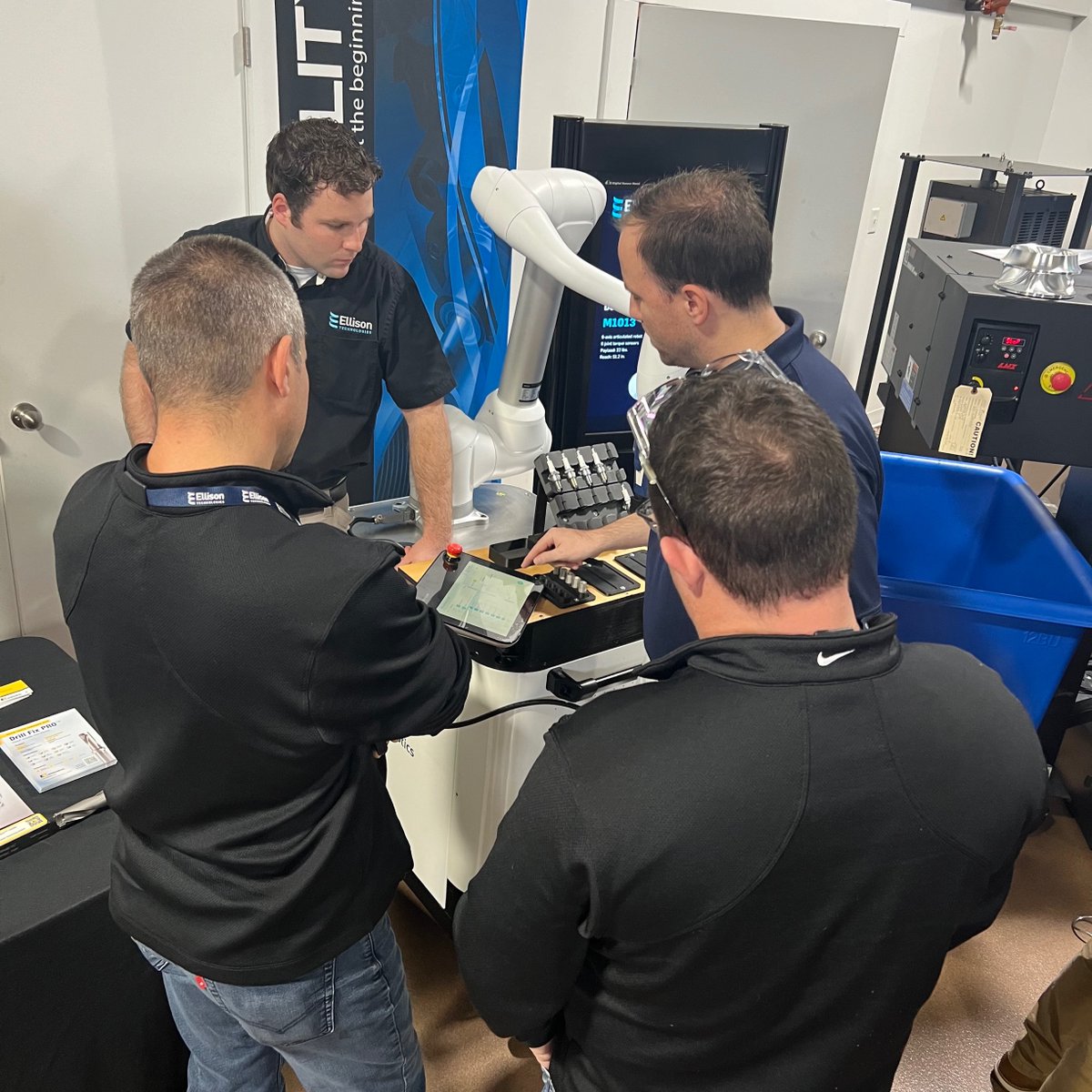 EllisonTech's tweet image. Packed house at our 5-axis Lunch and Learn in our Warrenville, IL office! Huge thanks to our insightful speakers, Jim Carr of CARR Machine &amp;amp; Tool, Inc., and Hector Arroyo of Ballco Manufacturing, Inc. 🌟 #5AxisLearning #PrecisionMachining #ellisontech #makemore