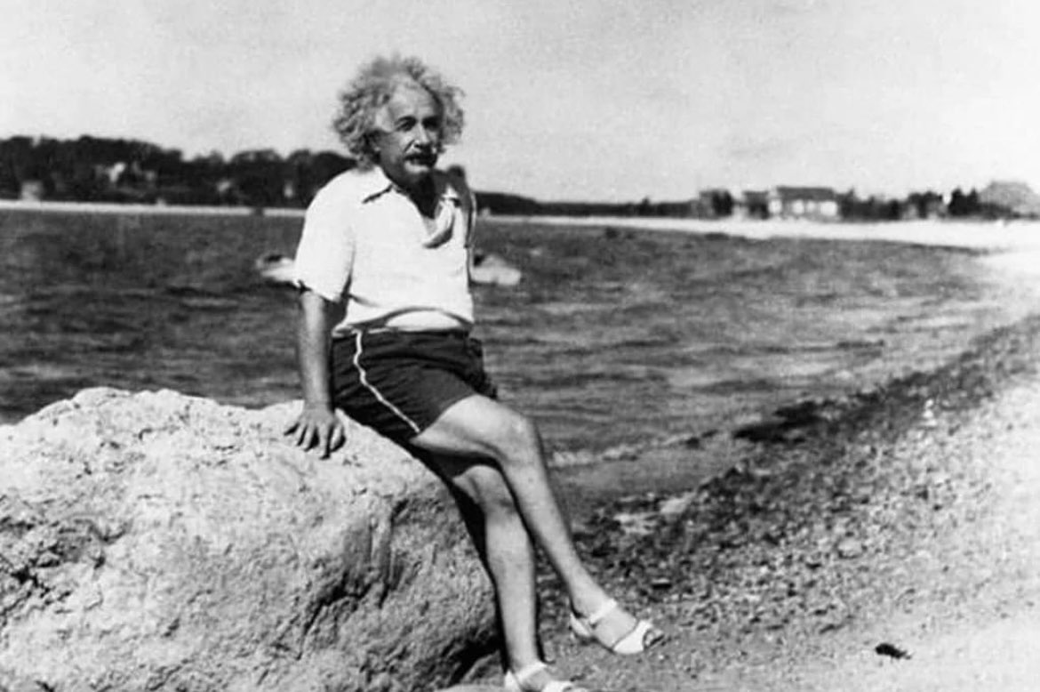 Albert Einstein at the Beach, 1939.