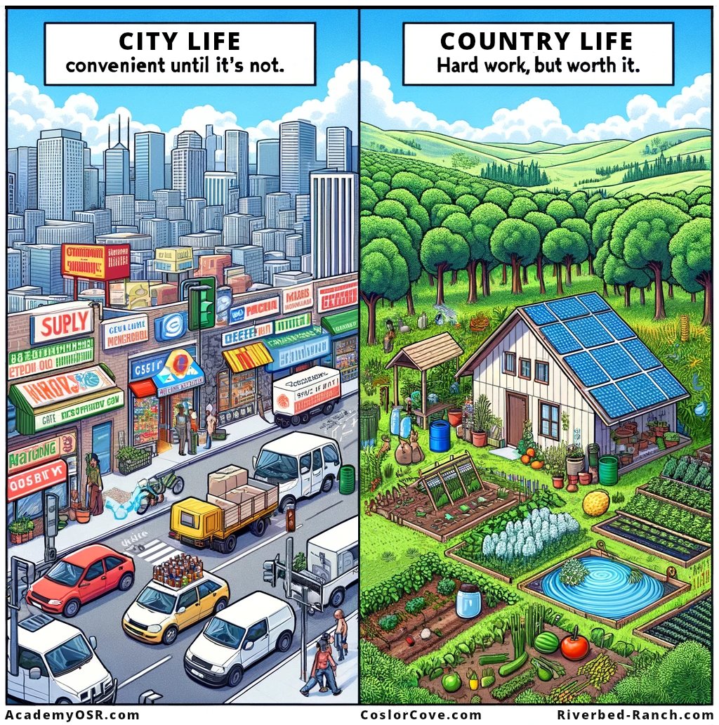 Urban Dependency vs. Self-Reliance: Are we #prepared for unexpected disruptions? Cities offer convenience, but at what cost? Embracing #selfsufficiency can lead to a more resilient lifestyle. Let's rethink our reliance on urban resources. #Sustainability #Resilience #homesteading
