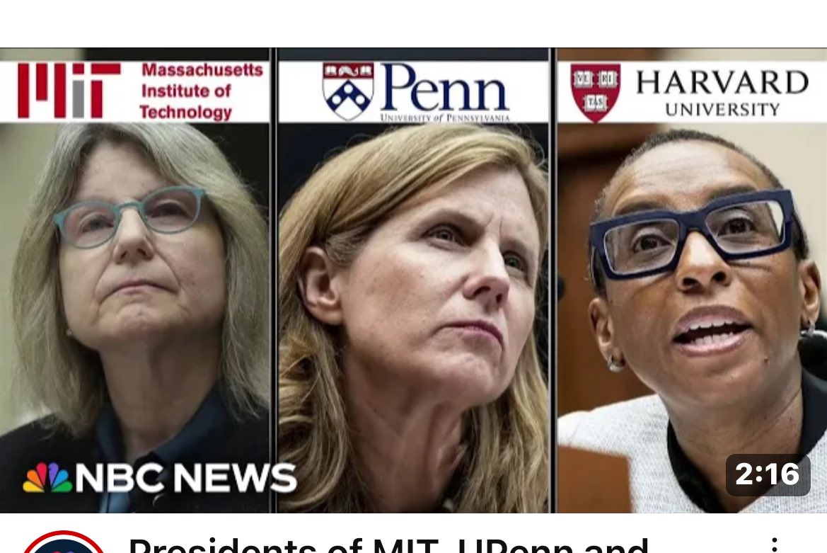 Everything wrong with America in one picture. These Women have obtained power and suddenly everything feels like a never ending cycle of petty chaos and social violence. 

#HarvardisAntisemitic 
#Israel 
#Mit 
#pen
#AmericaFirst 
#Culture
#Womenshouldntvote