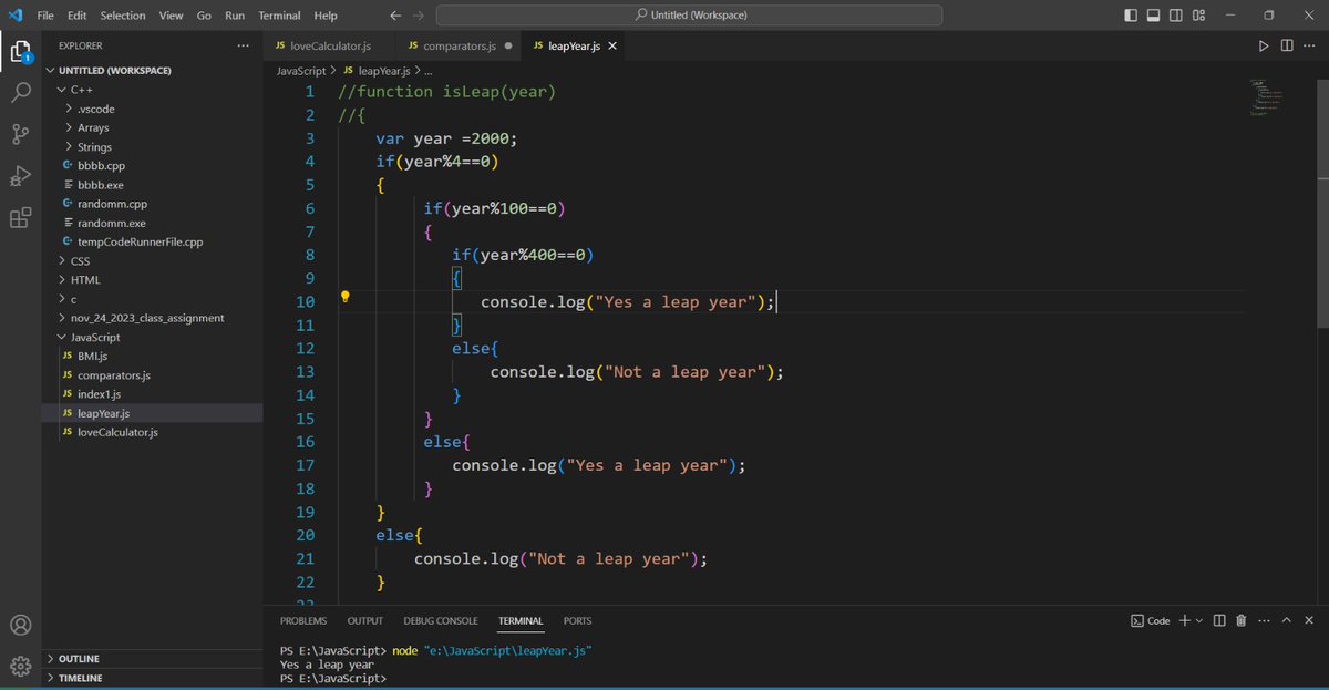 AWebwiz43143's tweet image. #100DaysOfCode #webdevelopment #challenge 
  Day 3  :  JavaScript 

 Random No Generation
 Love Calculator
Control Statements
Comparators and Equality
Combining Comparators
BMI calculator
Leap Year 
Arrays in JavaScript
@yu_angela 

#CodingJourney 
#100daysofcodechallenge