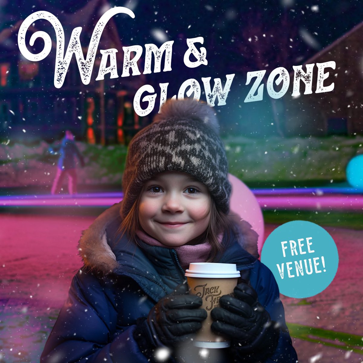 Step into our Warm and Glow Zone at Founders Food Hall &amp; Market! You'll discover the laughter of families skating on an outdoor rink. There's even the chance to head indoors and warm up while enjoying a bite to eat and a hot cocoa!

Check it out &gt; jackfrostfestival.com