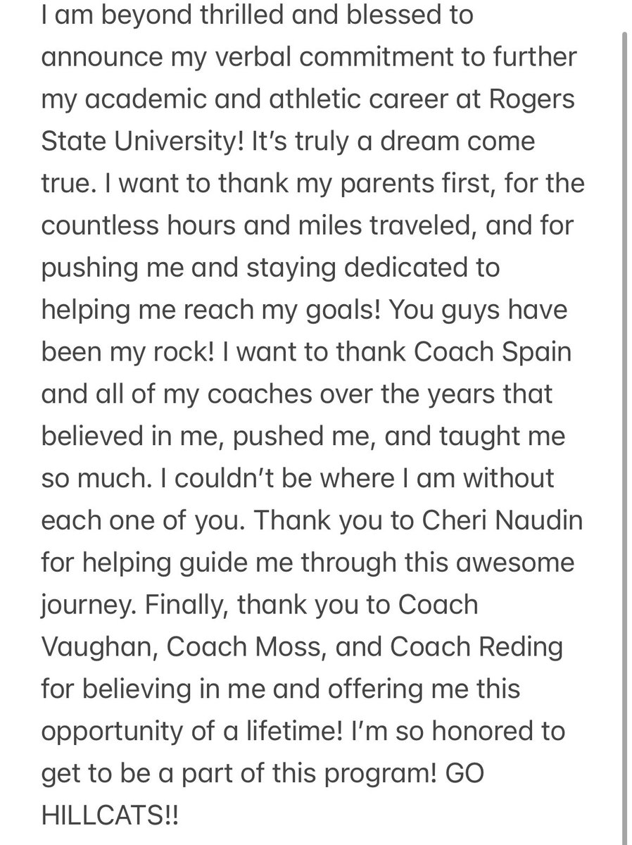 #committed GO HILLCATS!! Home Sweet Home! ❤️ 

<a href="/rsusoftball/">RSU Softball</a> 
<a href="/AndreaMVaughan/">Andrea Vaughan</a> 
@malori_moss 
<a href="/kvfco/">Gametime 2024 Spain</a> 
<a href="/CSA_Athletes/">Collegiate Sports Advocate (CSA)</a>