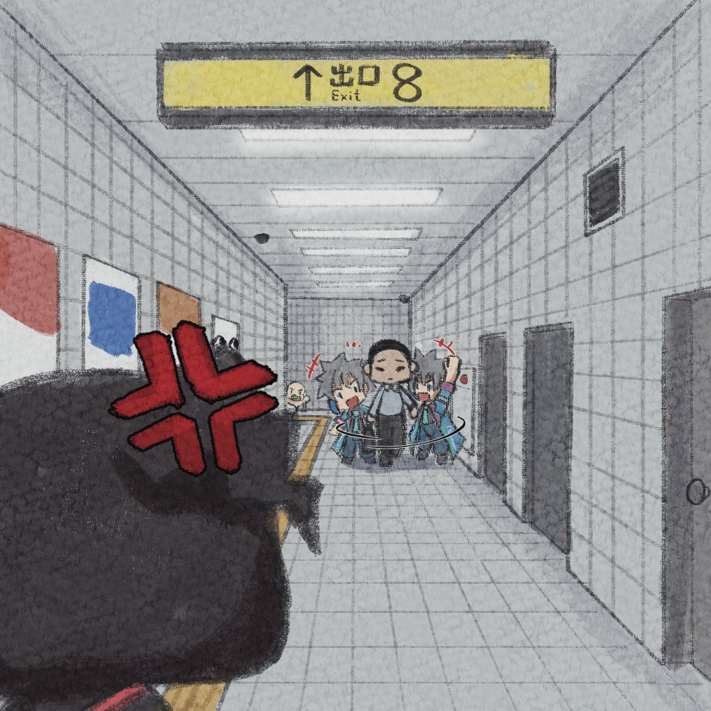 8番出口パロ ブラック「なるほど、ここは異変があれば戻らないと出口