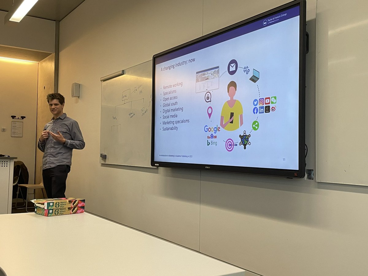 Was great to come along to <a href="/iambenhudson/">Ben Hudson</a>’s talk to Publishing MA students on Marketing in Academic Publishing today at <a href="/OxfordPublish/">OBU Publishing</a>