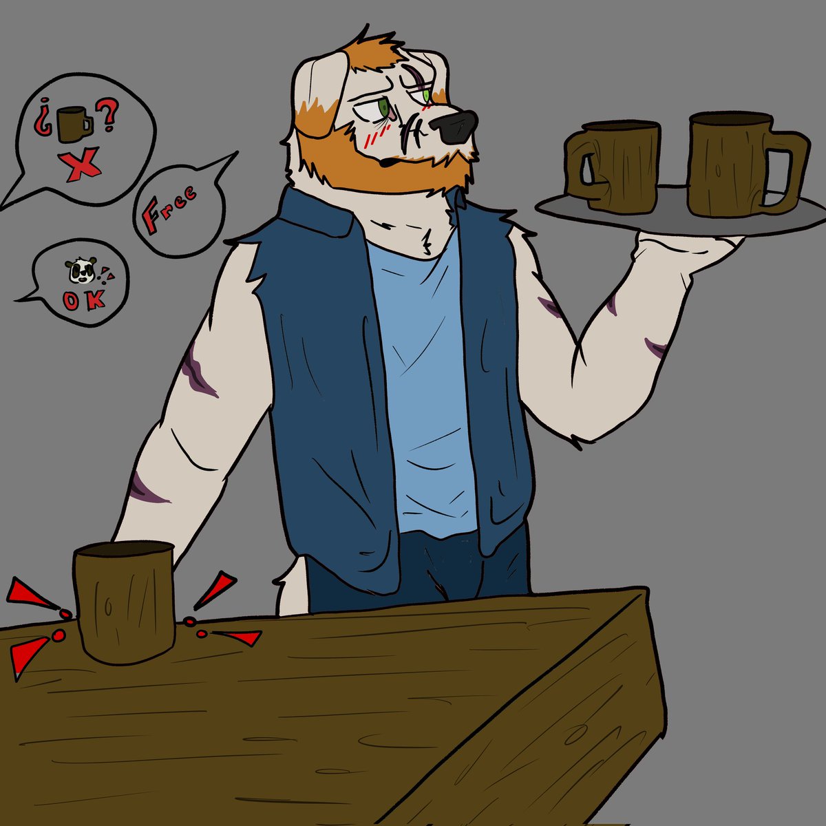 SomeTanukiDude's tweet photo. The drinks are on the house?
.
.
.
.
#furryart #furrycomic https://t.co/9DCPxHN1Rh