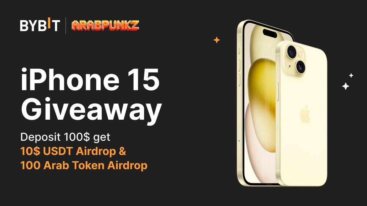 ArabPunkz X Bybit collab ($10 USDT free)

+ iPhone 15 lucky draw

1️⃣ Sign up using partner.bybit.com/b/arabpunkz
2️⃣ Deposit minimum $100
3️⃣ Open a trade or don't withdraw the 100 USDT for 7 days

🔸Every participant will receive 10 USDT Airdrop + 100 $ARAB token