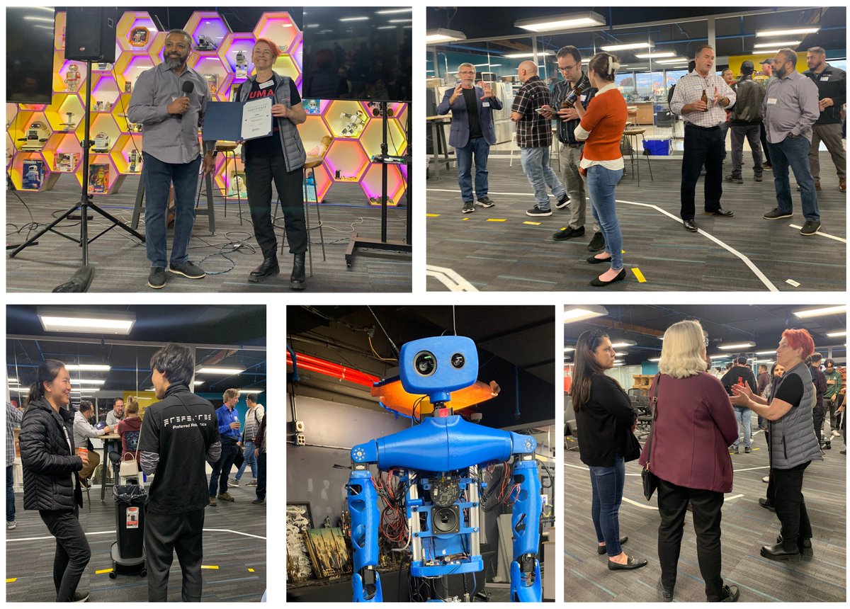 AMBayArea's tweet photo. Thank you Andra Keay, @svrobo, @circuitlaunch for co-hosting last night's AMBayArea Mixer. Cheers to robots delivering drinks, virtual reality workouts, and great human interactions!
#BayArea #Manufacturing #AddingValueTogether #Robotics #innovators
https://t.co/Z98l05I5SI https://t.co/qxU1w4pPS2