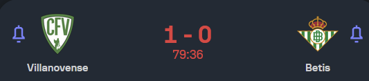 sasnakapack's tweet photo. Villanovense of the Spanish fourth tier is currently beating Real Betis 🥶 https://t.co/lkg2T7fCzx