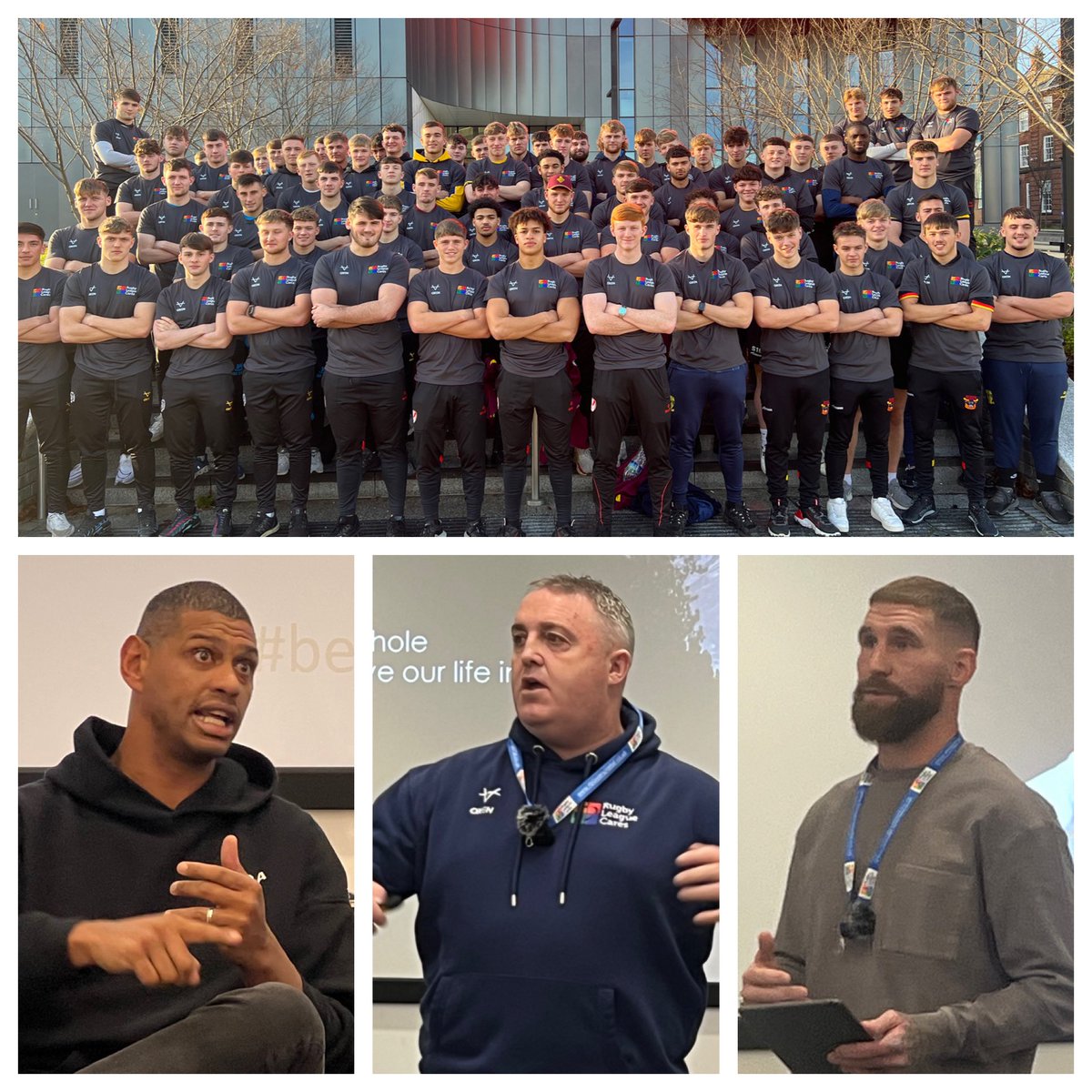Huge thanks to the attendees at our brilliant Rookie Camp today, especially the players who will enter 2024 as 1st or 2nd year full time pros. Lots of top advice and experiences shared by great speakers, inc ex-players and SAS legend Andy McNab. #whodareswins #rugbyleaguecares
