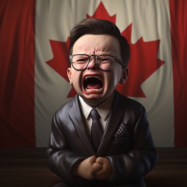 Actual photo of Pierre Poilievre today after reading that his Axe The Tax only helps the rich.