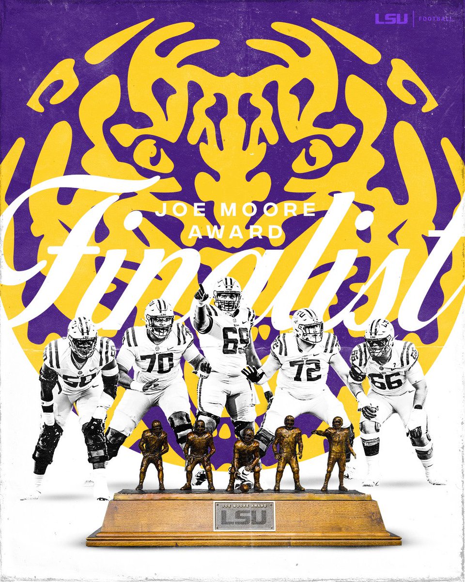 The LSU offensive line unit is a finalist for the Joe Moore Award!