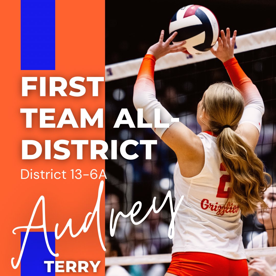 Congratulations to Audrey Terry (Sr) for earning District 13-6A First Team All-District honors! An incredible leader, on and off the court, who played a huge role in all our successes over the years! We are so proud of you! #legacyleft 🧡💙