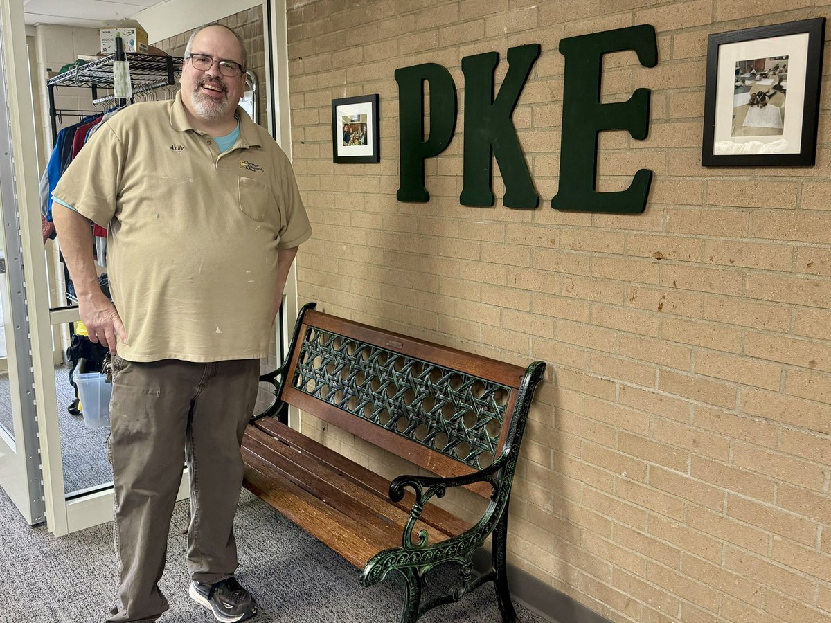 CCSOperations's tweet photo. Andy Pinner, Head Custodian of PKE, has been with CCS for 38 yrs! As he works his final hours before retirement, we want to thank him for his hard work, the care, and the fun he brought to so many through the years. You will be missed, Andy! @LearnAtCCS #WeAreClarkston https://t.co/U6at9GQfW3
