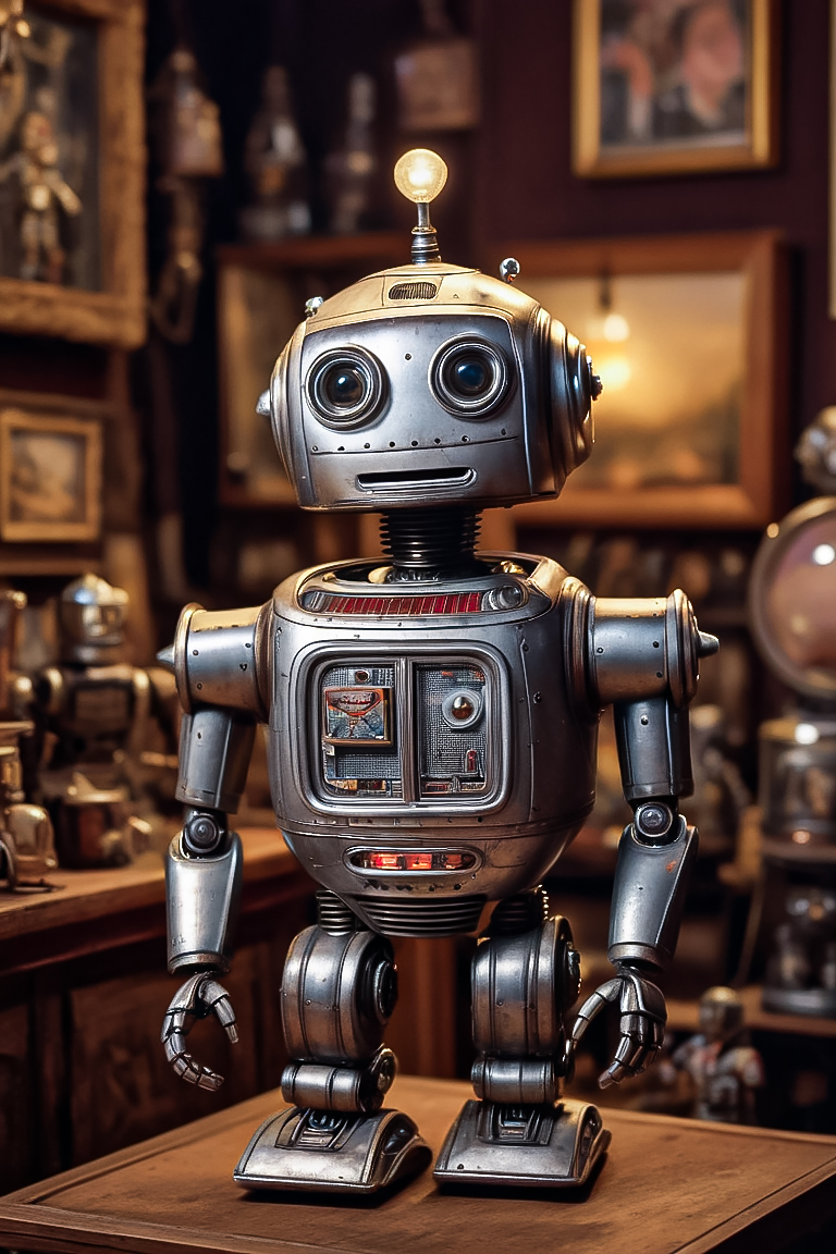 IvanBa_art's tweet image. Robot toys displayed in a vintage store

#cuterobots #airobots #AIArtCommuity #vintagestyle