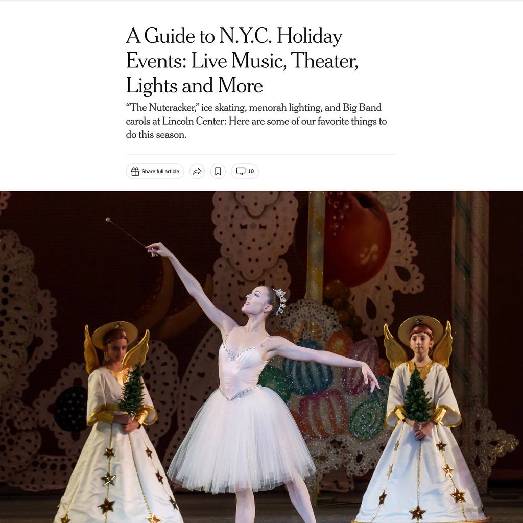 We are so proud to see Lehman Center featured so prominently in the New York Times @chriskuo17 ! Make sure you take a moment and read about the Nutcracker by Westchester Ballet Company. 

nytimes.com/2023/12/01/art…