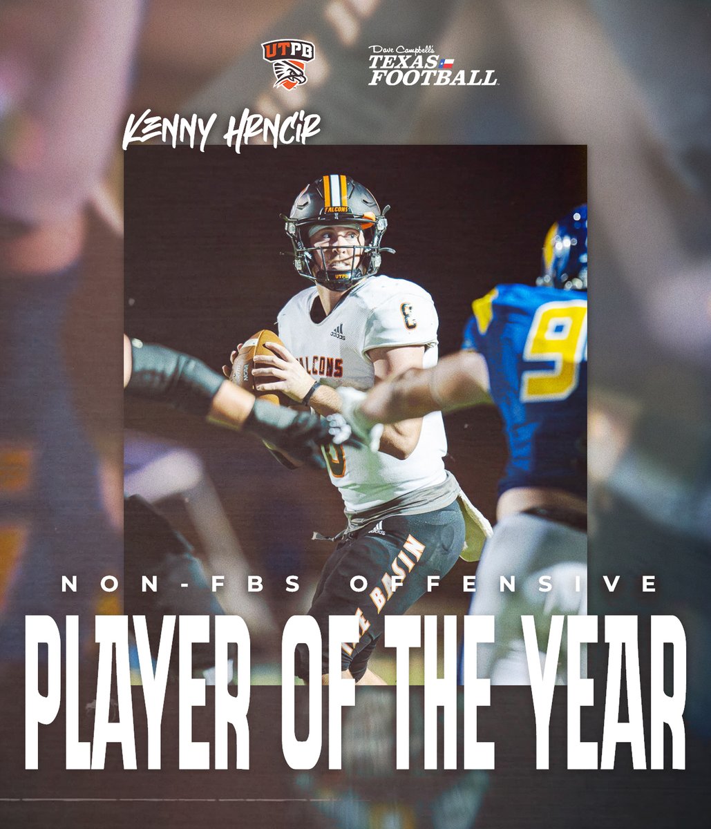 Congrats to Kenny Hrncir on being named the DCTF Non-FBS Offensive Player of the Year 🎉

texasfootball.com/2023-all-texas…

<a href="/Kennyhrncir/">Coach Hrncir</a> | <a href="/UTPBFootball/">UTPB Football</a>